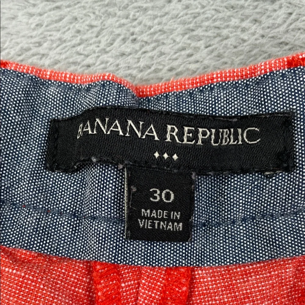 Banana Republic 30/10 Linen Cotton Casual Red Men's Chino Shorts